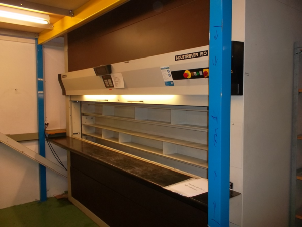 noch 3 von 4 Stück Lagerpaternoster, Kardex (Bellheimer), 4,51m hoch, 115 - 140kg pro Gondel – gebraucht -: