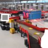 „Schuhsorter“ bzw. Linear Sorter, bis zu 7.500 Sendungen pro Std., Van der Lande, inkl. 20 St. Teleskopgurtförderer, Volumenscanner, Waage – gebraucht - :