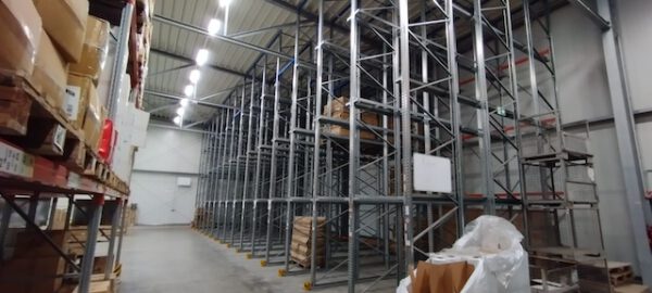 Einfahrregal für Europaletten, 616 Palettenstellplätze, 600kg / Palette, 8m Rahmenhöhe lagertechnik
