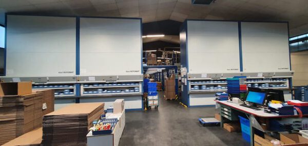 4 Stück Lagerpaternoster, 24 Gondeln, 113kg/Gondel – gebraucht - :
