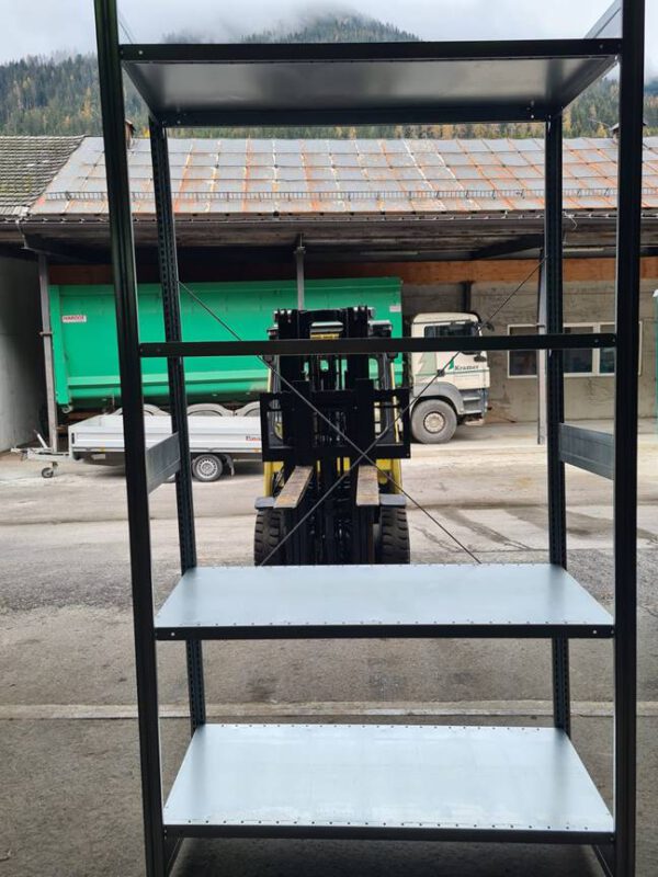 über 1.800 Felder Fachbodenregale, Regalwerk / Berger, Typ Bert, 1m und 1,28m x 0,50m, 150kg, verschiedene Höhen 2m / 2,32m und 2,50m, ca. 9.240 Stück Fachböden – teils Neuware teils gebraucht - : – Bild 2