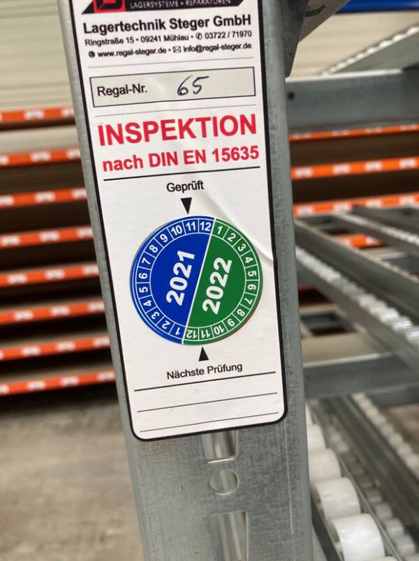 42 Felder Stückgut – Durchlaufregalanlage / Bereitstellregale für Kästen und Kartonagen – gebraucht – : – Bild 3