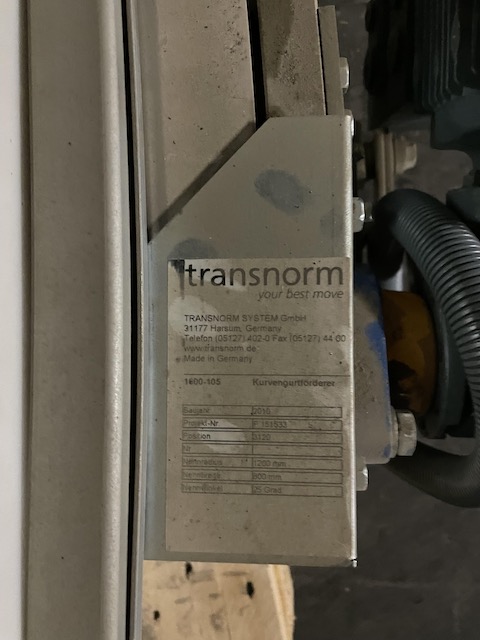 Transnorm Kurvengurtförderer, 25 Grad - gebraucht - : lagertechnik