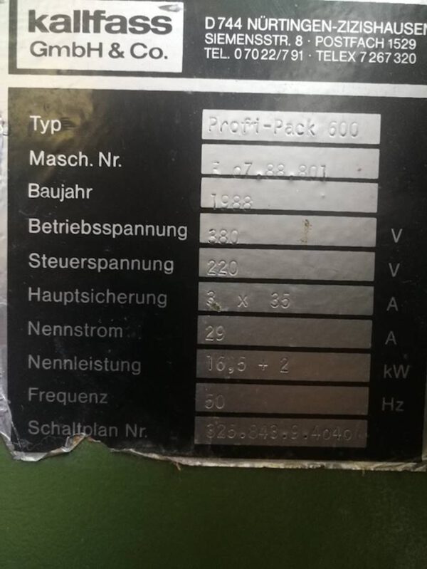 Schrumpftunnel, Kallfass, Profi Pack 600 – gebraucht -: – Bild 2