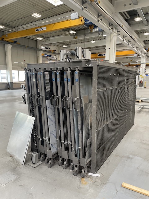 Vertikales Blechlager, Schubfach-Sortierlager für Bleche, Hegla, 10 Fächer für Bleche 1,50m x 3m, – gebraucht - : lagertechnik Vertikales Blechlager, Schubfach-Sortierlager für Bleche, Hegla, 10 Fächer für Bleche 1,50m x 3m, – gebraucht - : – Bild 2
