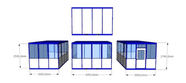 Hallenbüro, 4m x 3m x 2,74m mit Fensterfläche und 1 Tür – Neu, noch nie im Einsatz - : – Bild 2