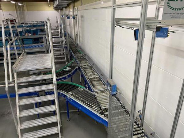 Komplette Fördertechnikanlage, ca. 200m, Rollenbreite 40 und 60cm - gebraucht - : lagertechnik