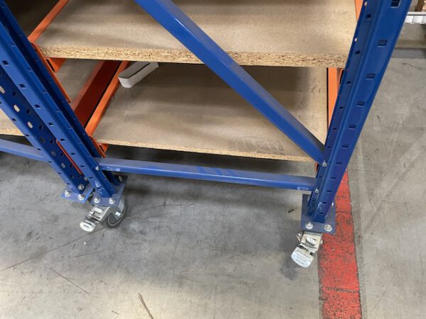 10 Stück, rollbare Weitspanregale, mit 8 Böden (1x nur 4 Böden, 1x 6 Böden)  – gebraucht – : – Bild 3