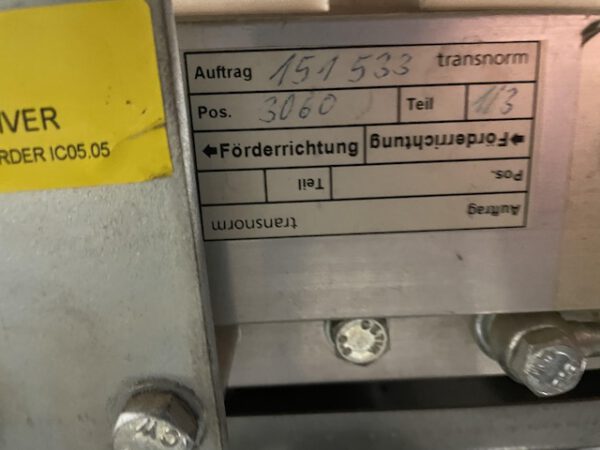 Transnorm Gurtförderer, ca. 0,90m lang, ca. 80cm Gurtbreite - gebraucht - : – Bild 3