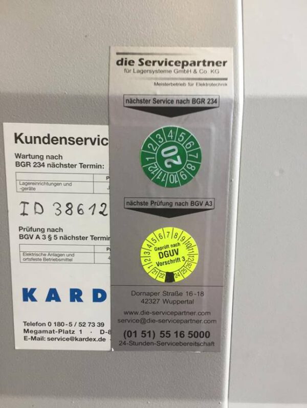 2 Stück Lagerpaternoster, Kardex (Bellheimer), 4,15m hoch, 180 bzw. 650kg pro Gondel – gebraucht -: – Bild 4