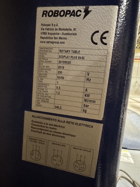 Palettenwickler, Robopac, Ecoplat Plus Base – gebraucht - : lagertechnik Palettenwickler, Robopac, Ecoplat Plus Base – gebraucht - : – Bild 3