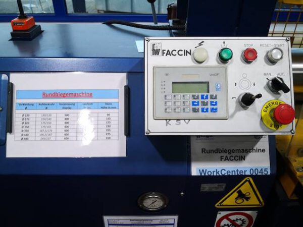 Zweiwalzen Rundbiegemaschine HCU 1050x2, Faccin (Italien) – gebraucht - : lagertechnik