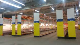 Palettenregal bzw. Weitspannregal mit Holzböden, max. 2.700 Stellplätze – gebraucht - : lagertechnik
