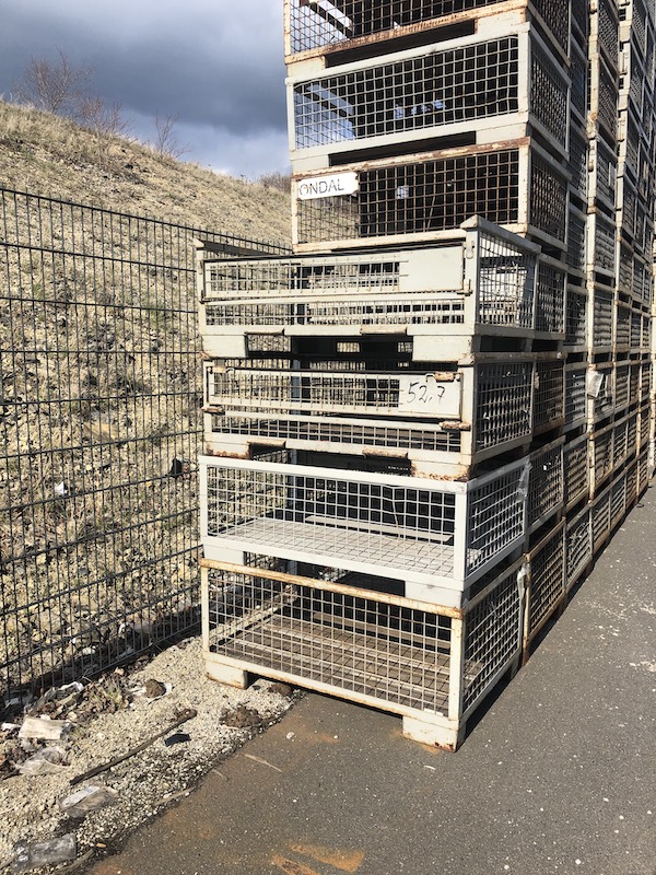400 Stück halbhohe Gitterboxen, halb abklappbar – gebraucht – : lagertechnik