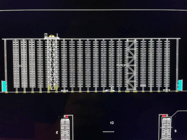 Autom. Langgutlager bis 6,60m Länge, für bis zu 988 Kassetten, 3 To / Kassette – gebraucht - : lagertechnik