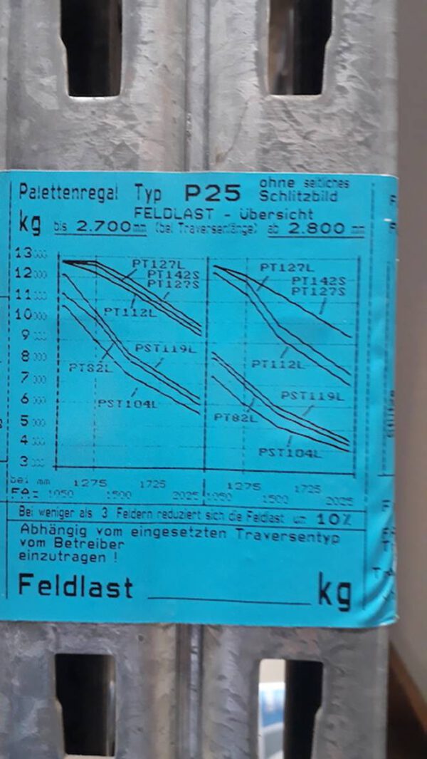 Palettenregal, Bito, ca. 6m hoch, 1to/Palette, max. 1.224 Stellplätze – gebraucht – : – Bild 3