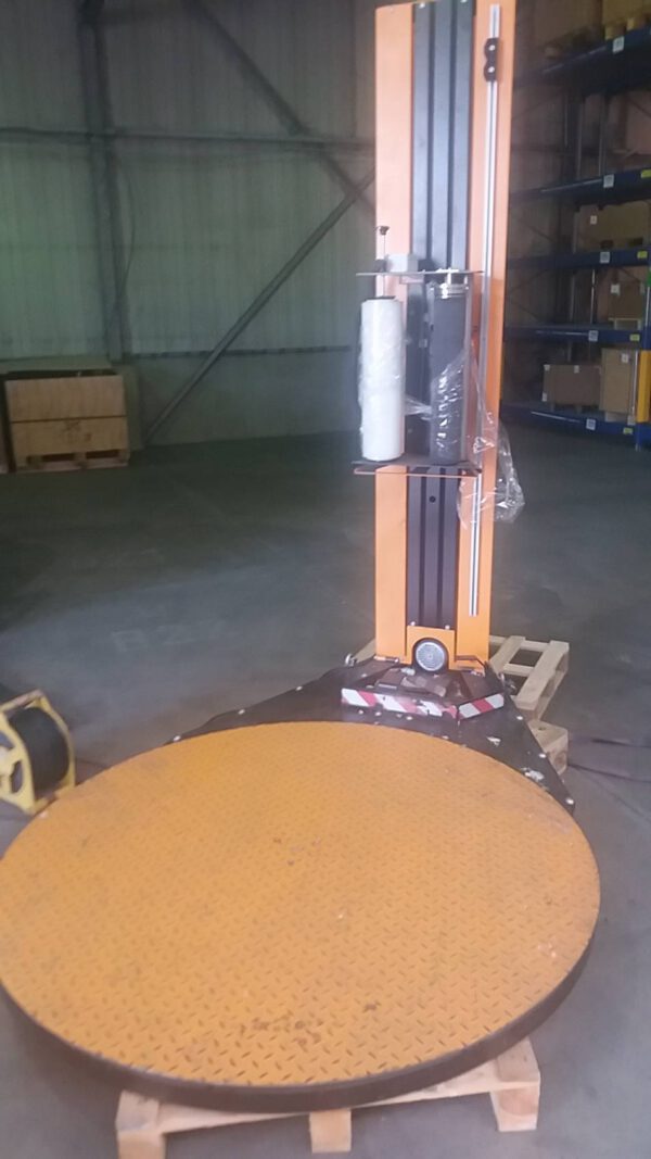 Palettenwickelmaschine mit Drehteller 1,50m Durchmesser für Paletten mit max. 1,5to.– gebraucht - :  