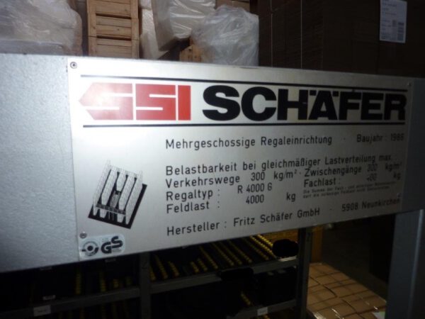 Fachbodenregalanlage, SSI Schäfer R4000, 400kg Fachlast mit verbautem Durchlaufregal / Bereitstellregal und Aufzug!! – gebraucht - : lagertechnik