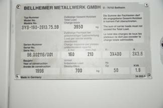 Lagerpaternoster, Bellheimer (Kardex) ca. 5,20m hoch, max. 210kg/Gondel, 26 Gondeln – gebraucht -: lagertechnik