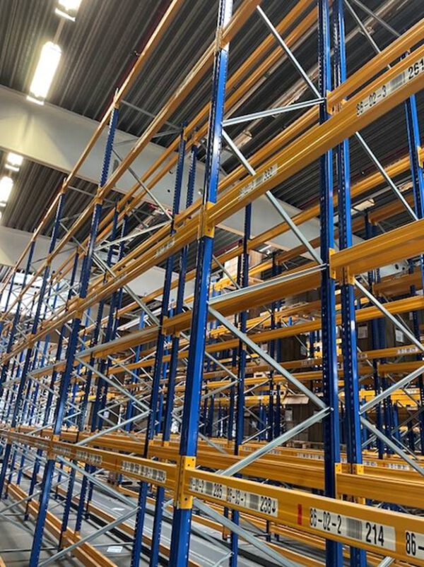 Palettenregal, Jungheinrich, ca. 6,10m hoch, 800kg / Palette, max. 2.600 Stellplätze – gebraucht – : – Bild 4