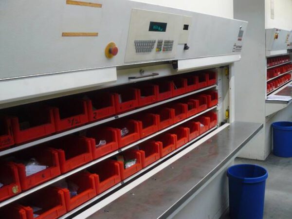 4 Stück Lagerpaternoster, Hänel, Höhe ca. 3,50m, Traglast 107kg / Gondel – gebraucht -: – Bild 4