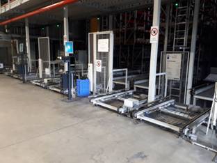 4 gassiges automatisches Palettenlager (bzw. Gitterboxen) Dematic, ca. 4.832 Stellplätze – gebraucht - : lagertechnik