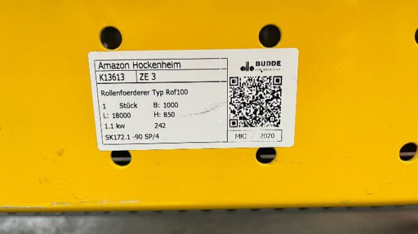 46,5m Fördertechnikrollenbahn, Budde, angetrieben, 1m Breit - gebraucht - : – Bild 4