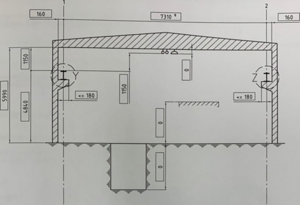 ABUS Einträgerlaufkran ELV, 10 to., 7,31m Spannweite – gebraucht - : lagertechnik