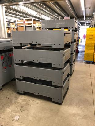 ca. 115 St. Klappbare Big Boxen mit 4 Eingriffsklappen, KLK 1208 – gebraucht - : lagertechnik