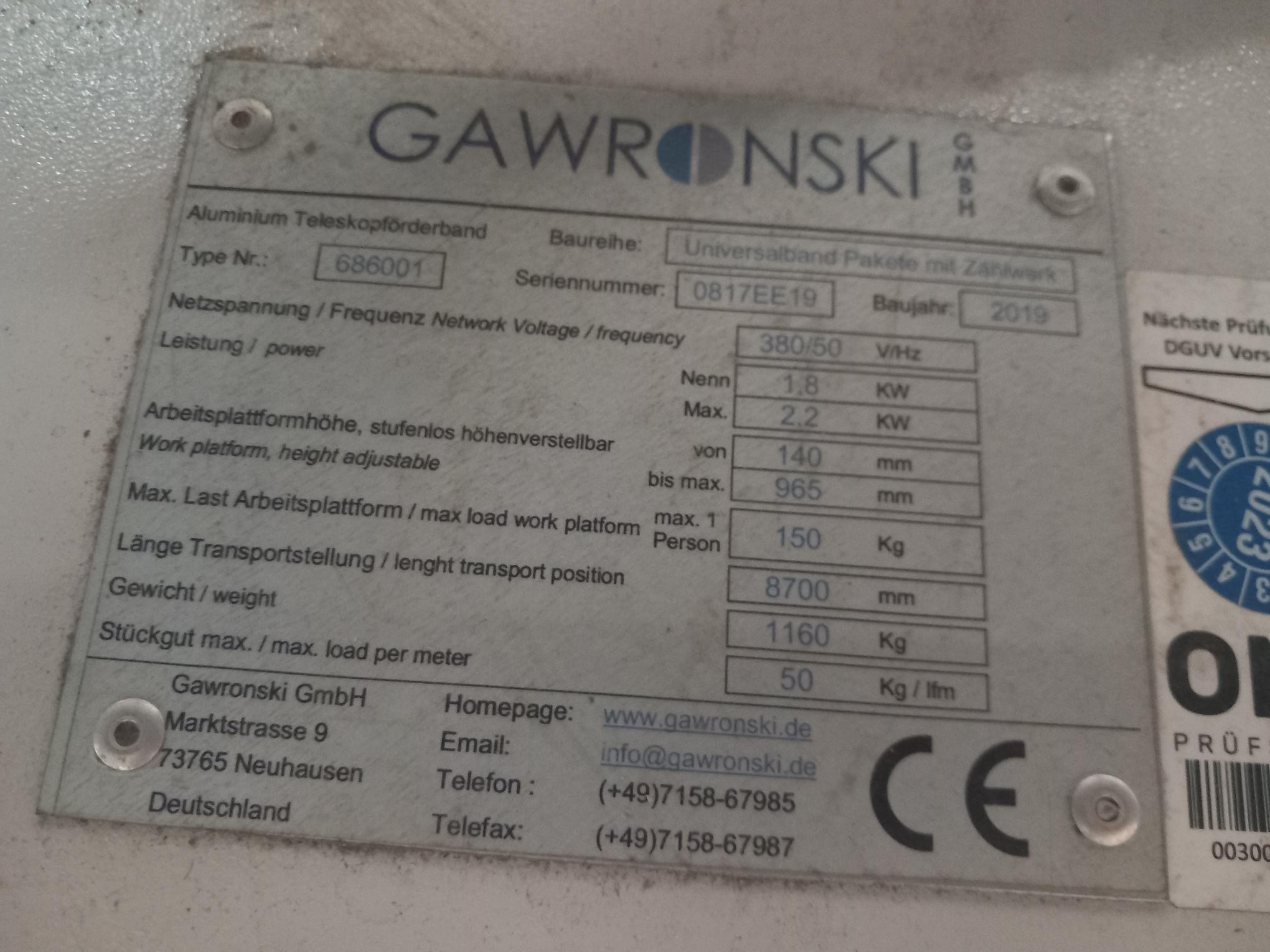 Aluminium Teleskopförderband, Gawronski – gebraucht - : lagertechnik Aluminium Teleskopförderband, Gawronski – gebraucht - : – Bild 5