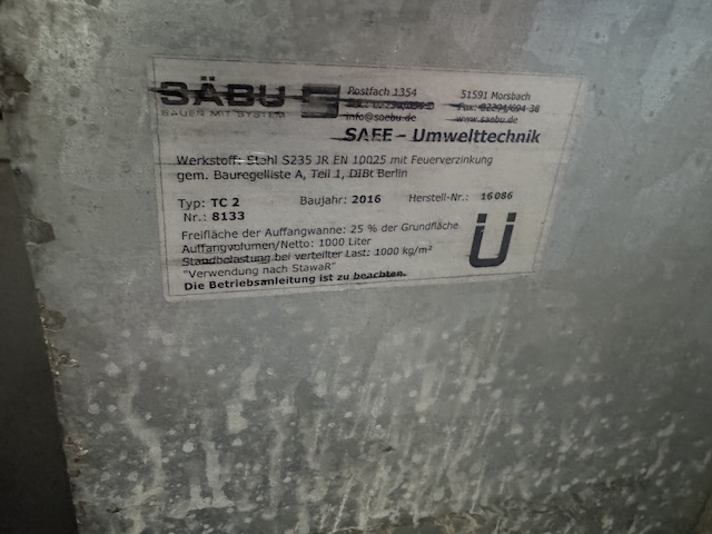 Gefahrstoffwanne, Säbu, 1000L – gebraucht - : lagertechnik Gefahrstoffwanne, Säbu, 1000L – gebraucht - : – Bild 5