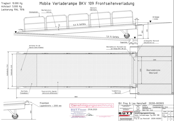 Mobile Vorderachsrampe, Butt, 9m lang, 10 To., Frontseitenbeladung – gebraucht - : – Bild 5