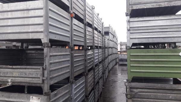 100 Stück Stapeltransportbehälter, Großbehälter, SSI Schäfer, Metall verzinkt - gebraucht - : lagertechnik