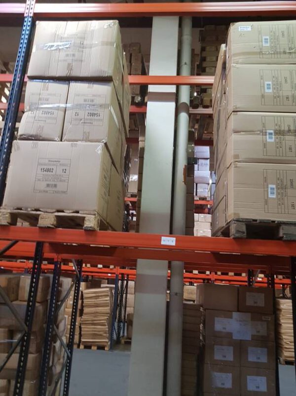 Palettenregal, Mecalux bzw. Duriogo, ca. 4.728 Palettenstellplätze, Rahmenhöhen ca. 2,80m bzw. ca. 4,50m, 1.000kg pro Palette – gebraucht - : lagertechnik