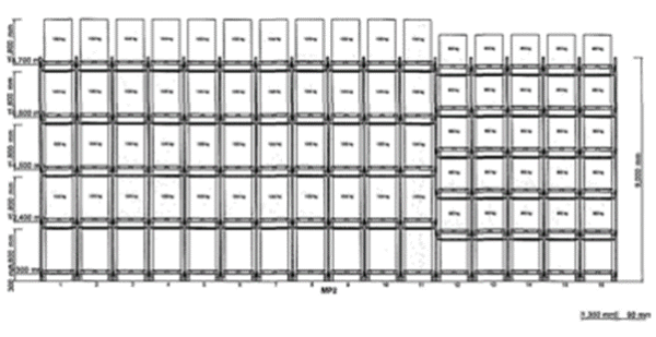 Paletteneinfahrregal bzw. Radio Shuttle Regal, bis zu 1.000kg / Palette, max. 1.716 Palettenstellplätze, mit 2 Shuttles, – gebraucht -: lagertechnik