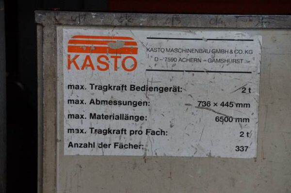 autom. Langgutlager, Kasto, bis 6,50m Länge, 344 Kassetten, 2 To. / Kassette – gebraucht - : lagertechnik