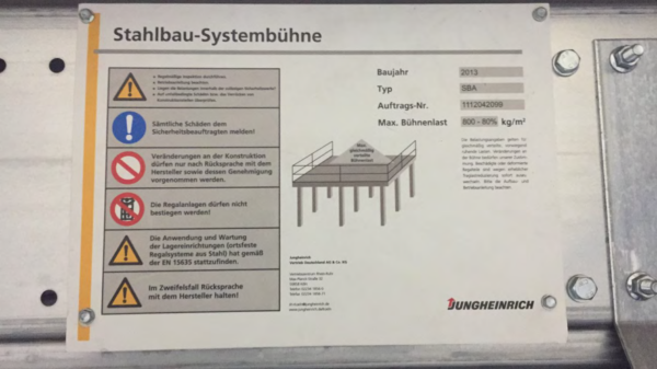 Stahlbaulagerbühne, Junheinrich, ca. 556m2 mit Spanplatten, 800kg/m2 – gebraucht - : – Bild 5