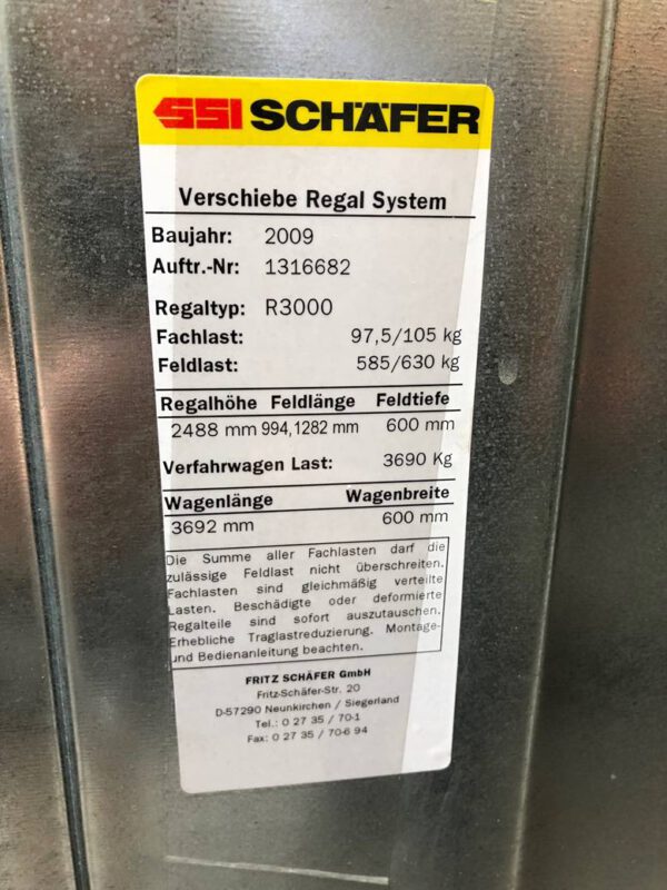 Büro-Fachbodenverschieberegalanlage, schienenloses System, Höhe ca. 2,50m, ca. 127 Felder, – gebraucht - : – Bild 6