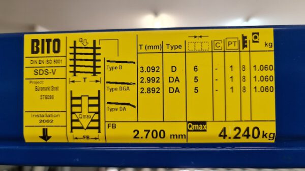 21 Felder Stückgut – Durchlaufregalanlage / Bereitstellregale für Kästen und Kartonagen – gebraucht – : lagertechnik