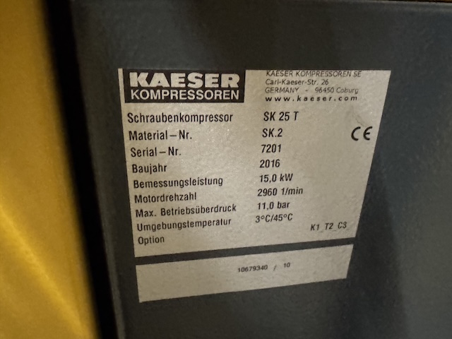 2x Schraubenkompressoren, Kaeser, 10 Bar, mit integriertem Kältetrockner, Druckluftbehälter, Steuerung SIGMA AIR MANAGER 4.0 – gebraucht - : lagertechnik 2x Schraubenkompressoren, Kaeser, 10 Bar, mit integriertem Kältetrockner, Druckluftbehälter, Steuerung SIGMA AIR MANAGER 4.0 – gebraucht - : – Bild 6