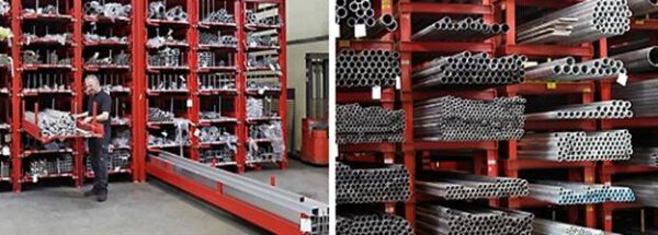 2 x Roll-aus-Langgutlager, bzw. Wabenregal mit ausziehbaren Kassetten, bzw. Kassettenrollsystem mit integrierter Bühne 2 to / Fach, für 6m Langgut, a 21 Fächer – gebraucht -: – Bild 6
