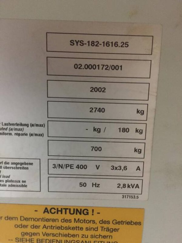 2 Stück Lagerpaternoster, Kardex (Bellheimer), 4,15m hoch, 180 bzw. 650kg pro Gondel – gebraucht -: lagertechnik