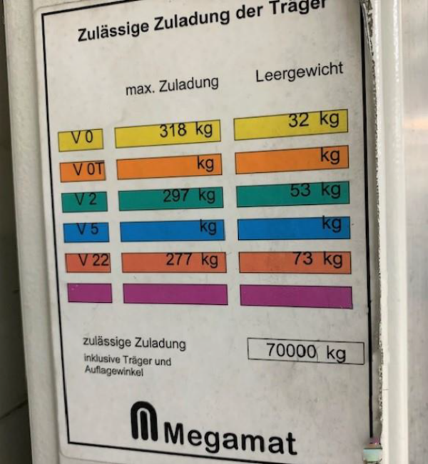 Liftsysteme, Megamat, Höhe 4m, ca. 215kg / Tablar, Maße pro Tablar: 2m x 0,612m – gebraucht -: – Bild 7