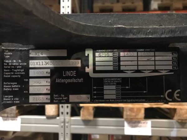 Schubmaststapler, Kommissionierstapler 1,4 to. – gebraucht - : – Bild 7