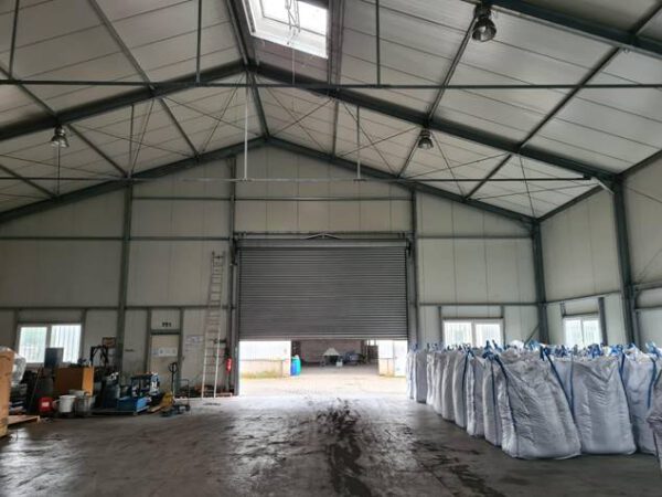 Stahlhalle, verzinkt 80 x 20m – gebraucht – : lagertechnik