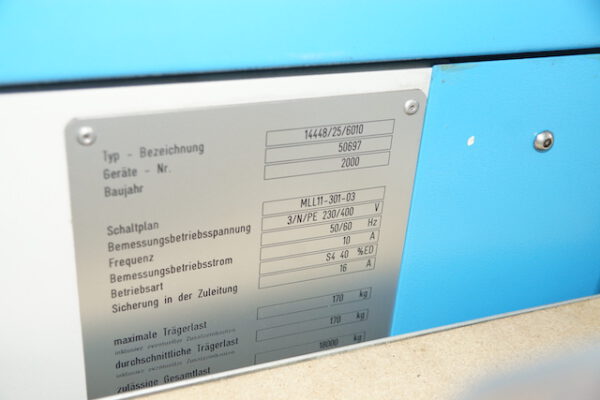 Liftsystem, Megamat, 170kg / Tablar, ca. 6m hoch, – gebraucht - : – Bild 7