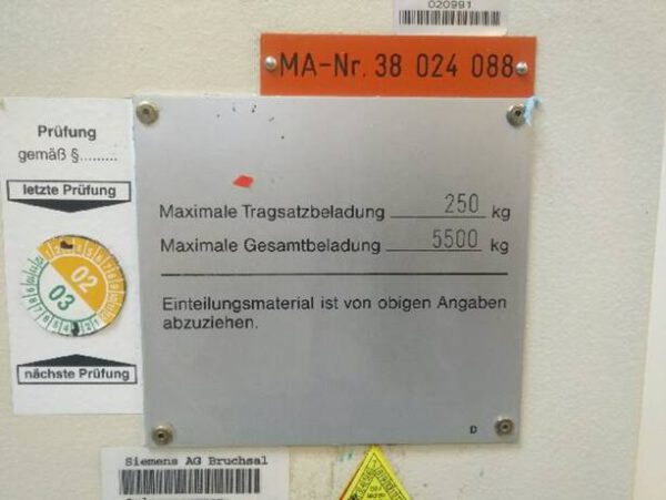 2 Stück Lagerpaternoster, Hänel, ca. 3,80m hoch, 225 bzw. 250kg pro Gondel – gebraucht -: – Bild 7