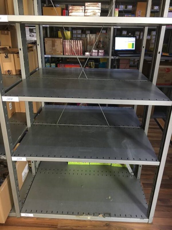 Doppelttiefe Fachbodenregale, SSI Schäfer R4000, Regaltiefe ca. 80cm (2x 40cm) und 1m (2x 50cm), Feldlänge 1m – gebraucht - : – Bild 8