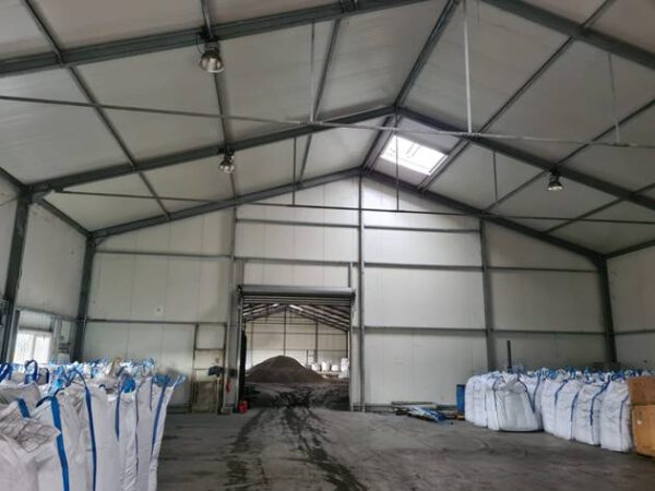 Stahlhalle, verzinkt 80 x 20m – gebraucht – : lagertechnik