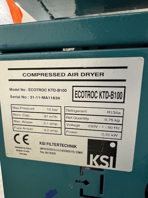 Schraubenkompressor, Renner, Schraubenkompressor RS-PRO 7,5, schallgedämmt, inkl. Kältetrockner ECOTROC KTD-B100 – gebraucht - : lagertechnik Schraubenkompressor, Renner, Schraubenkompressor RS-PRO 7,5, schallgedämmt, inkl. Kältetrockner ECOTROC KTD-B100 – gebraucht - : – Bild 8